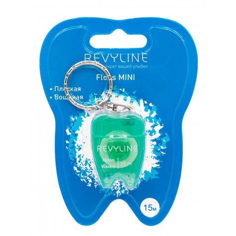 Зубная нить вощеная Revyline floss mini, 15 m, зеленая